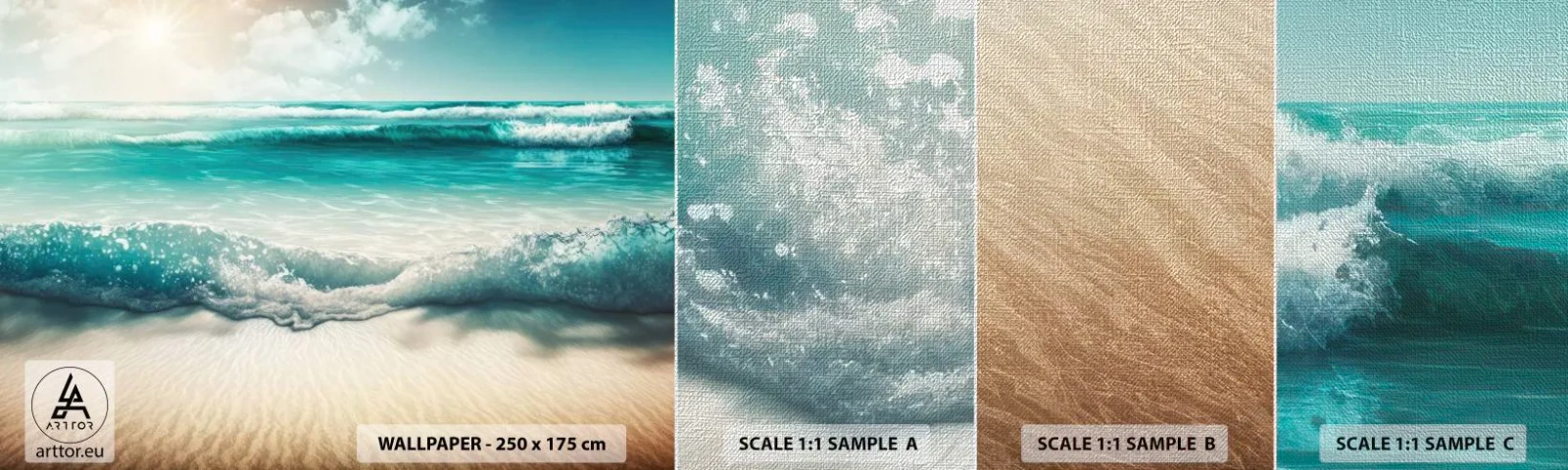 Fototapeten Muster Premium Canvas - Frieden des Ozeans - Strand, Meer, Rand - 100x30 cm