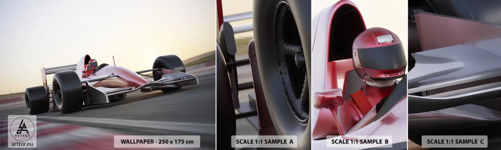 Fototapetenmuster Standard Eco - Immer der Gewinner - Automobil, Rennauto, Sport - 100x30 cm