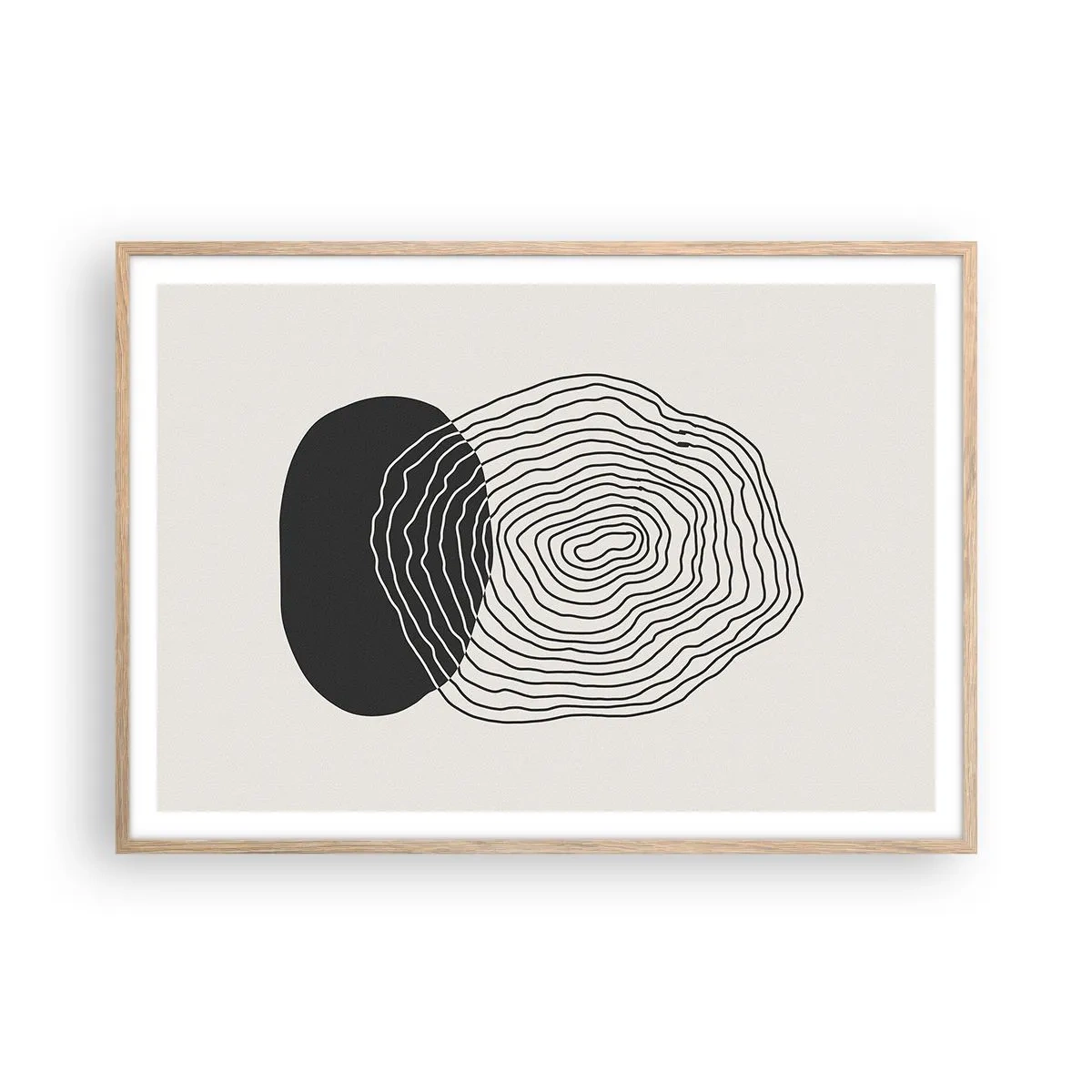 Poster in einem Rahmen aus heller Eiche - Dauer und Schwingung - 100x70 cm