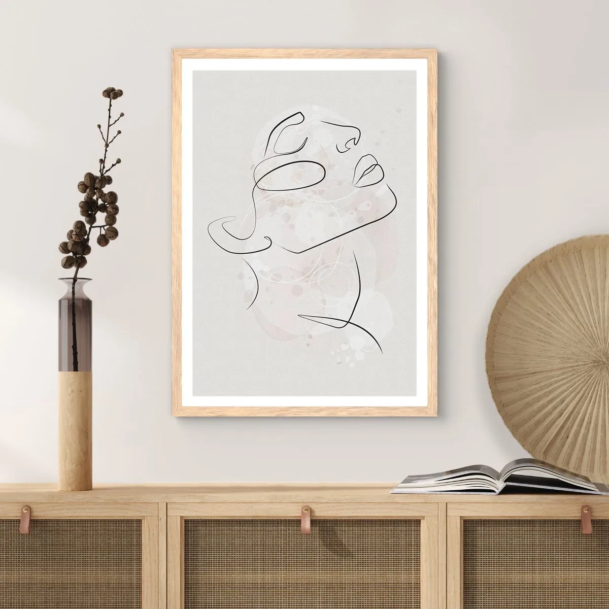 Poster in einem Rahmen aus heller Eiche - Die Umrisse eines Traums - 40x50 cm