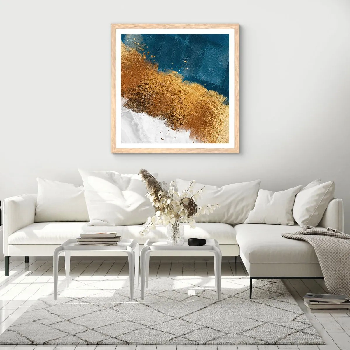 Poster in einem Rahmen aus heller Eiche - Farben des Sommers - 40x40 cm