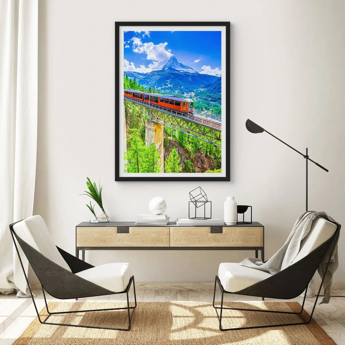 Poster in einem schwarzem Rahmen - Jetzt sind Alpen dran - 70x100 cm
