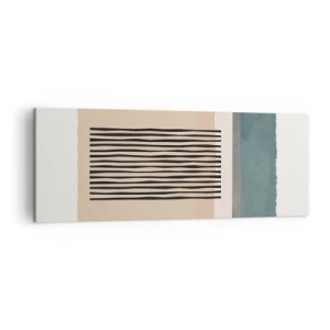 Bild auf Leinwand - Leinwandbild - Minimalistische geometrische Formen in Beige- und Grüntönen - 140x50cm - Alles ist in Ordnung - Moderne Wanddekoration für Wohnzimmer und Schlafzimmer ARTTOR