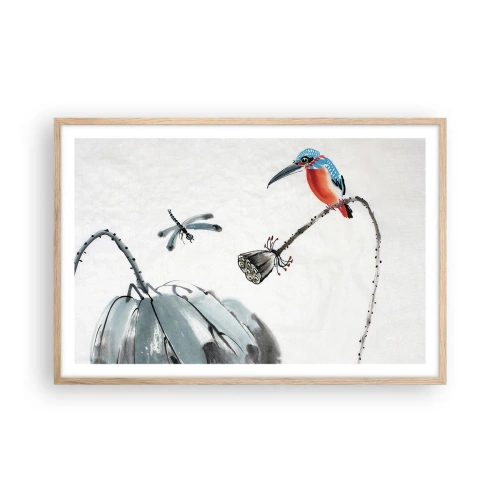 Poster in einem Rahmen aus heller Eiche - Das Leben der Wiese - 91x61 cm