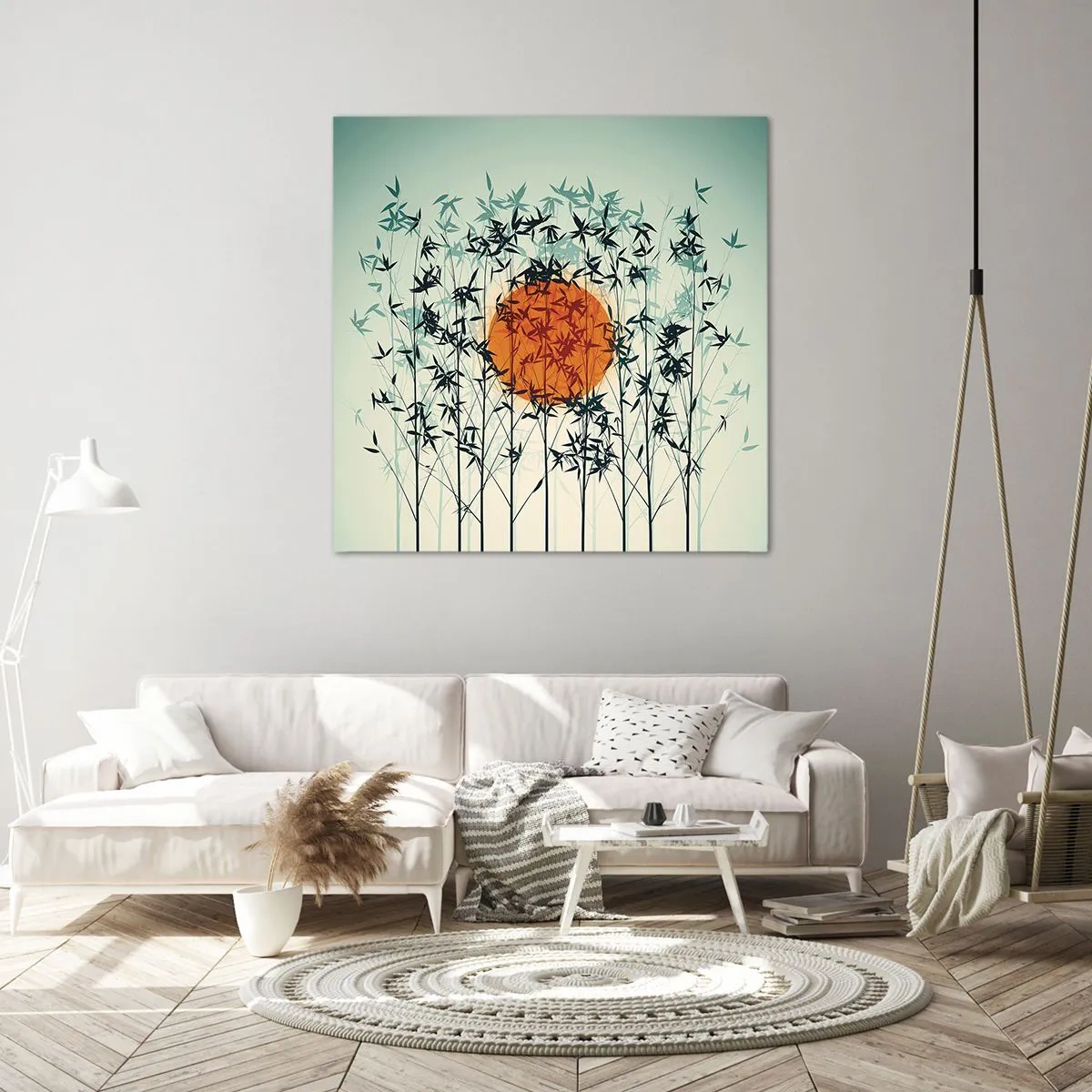 Bild auf Leinwand - Leinwandbild - Japanische Sonne - 70x70 cm