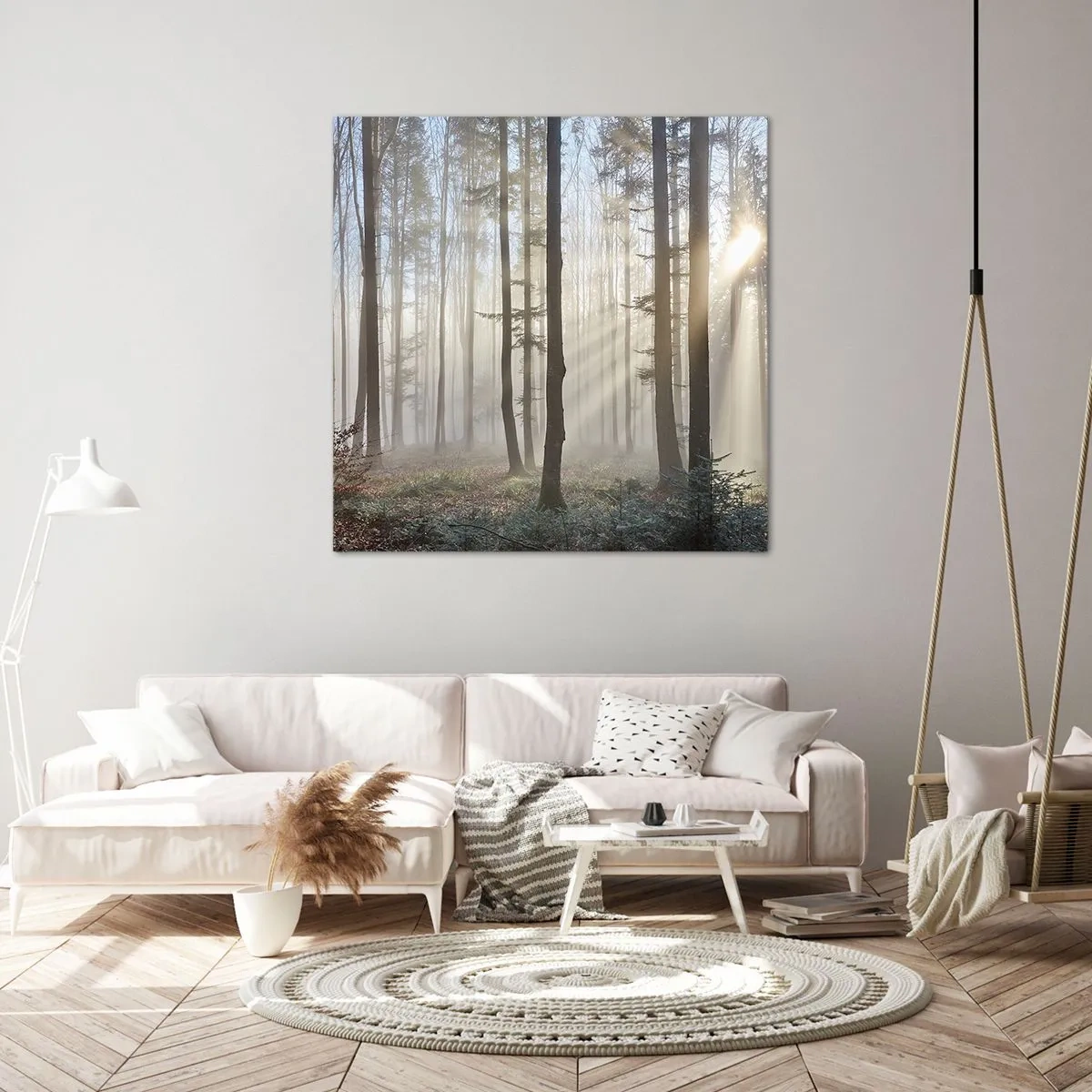 Bild auf Leinwand - Leinwandbild - Der Nebel ist auch aufgewacht - 60x60 cm