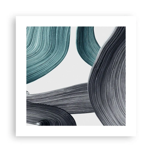 Poster - Smaragdgrüne und schwarze Pfade - 40x40 cm