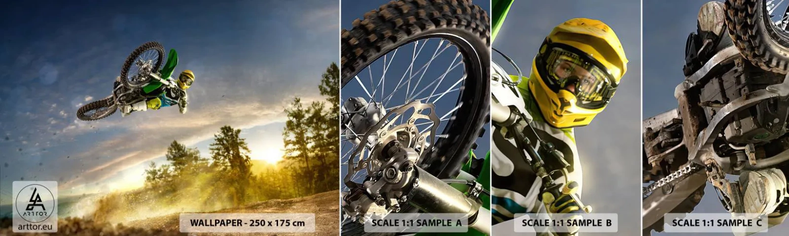 Fototapetenmuster Standard Eco - Schalten Sie Emotionen ein! - Sport, Motorrad, Moto-Cross - 100x30 cm