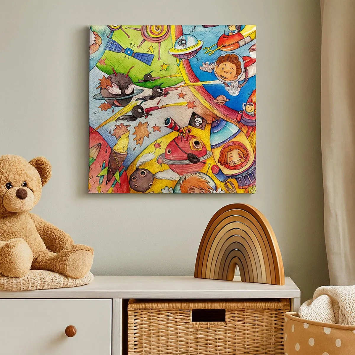 Bild auf Leinwand - Leinwandbild - Tolles Weltraumabenteuer - 30x30 cm