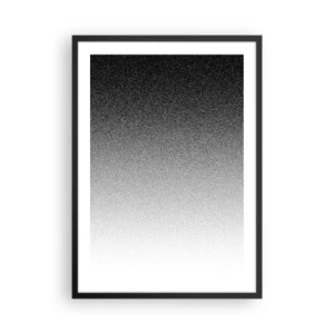Poster in einem schwarzem Rahmen - Minimalistischer Schwarz-Weiß-Farbverlauf in einem gepunkteten Muster - 50x70cm - Dem Licht entgegen - Moderne Wanddekoration für Wohnzimmer und Schlafzimmer ARTTOR