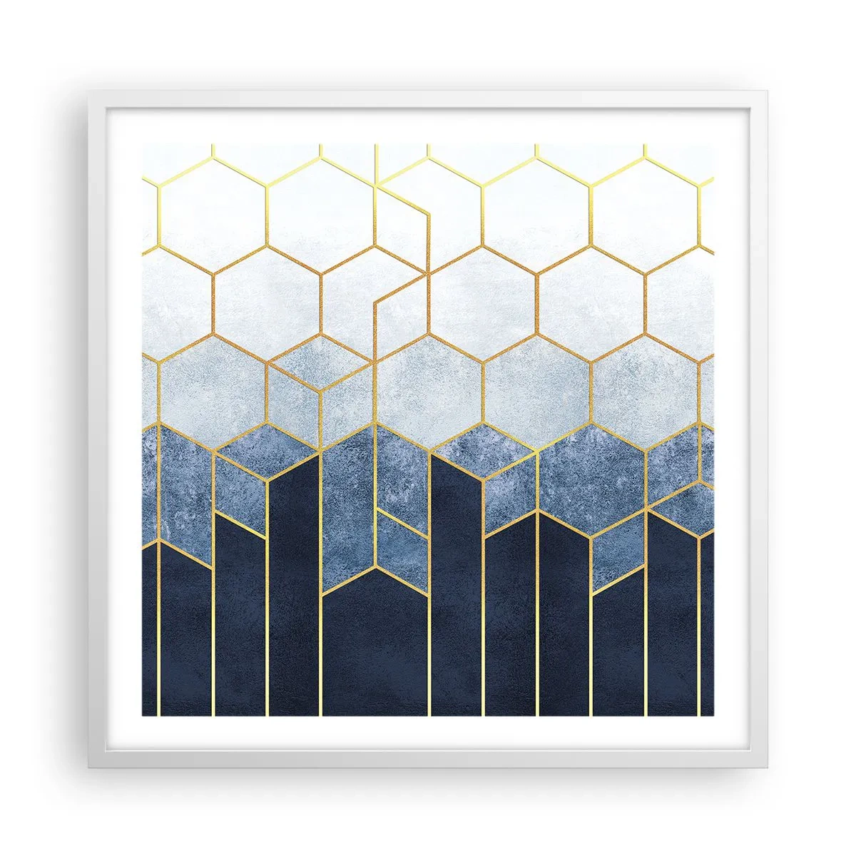 Poster in einem weißen Rahmen - Komposition im synkopischen Rhythmus - 60x60 cm