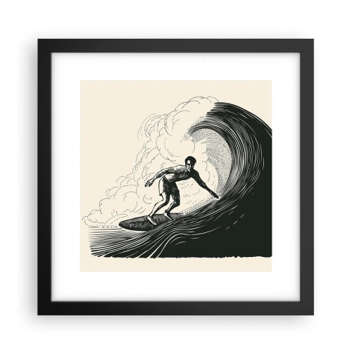 Poster in einem schwarzem Rahmen - König der Welle - 30x30 cm