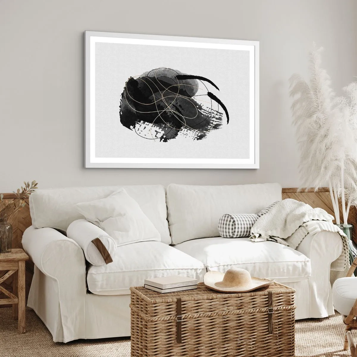 Poster in einem weißen Rahmen - Aus Schwarz entstanden - 100x70 cm