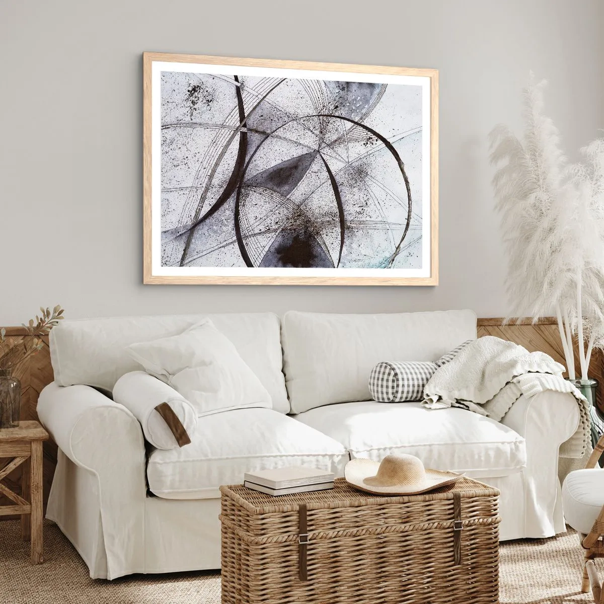 Poster in einem Rahmen aus heller Eiche - Futuristische Fantasie - 40x30 cm