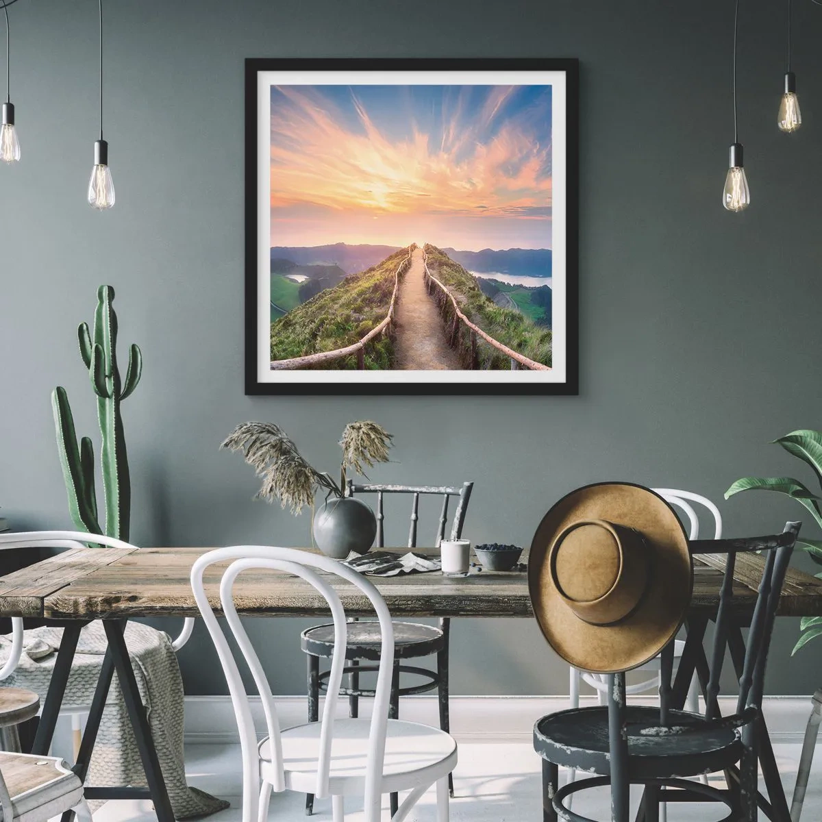 Poster in einem schwarzem Rahmen - Nah am Himmel - 60x60 cm