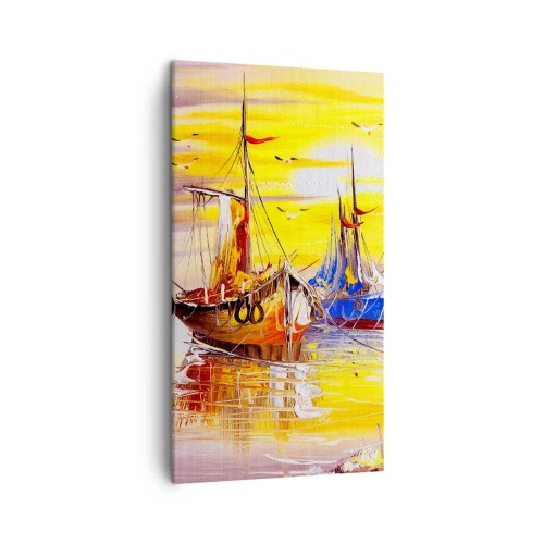 Bild auf Leinwand - Leinwandbild - Eine wohlverdiente Pause im Hafen - 45x80 cm