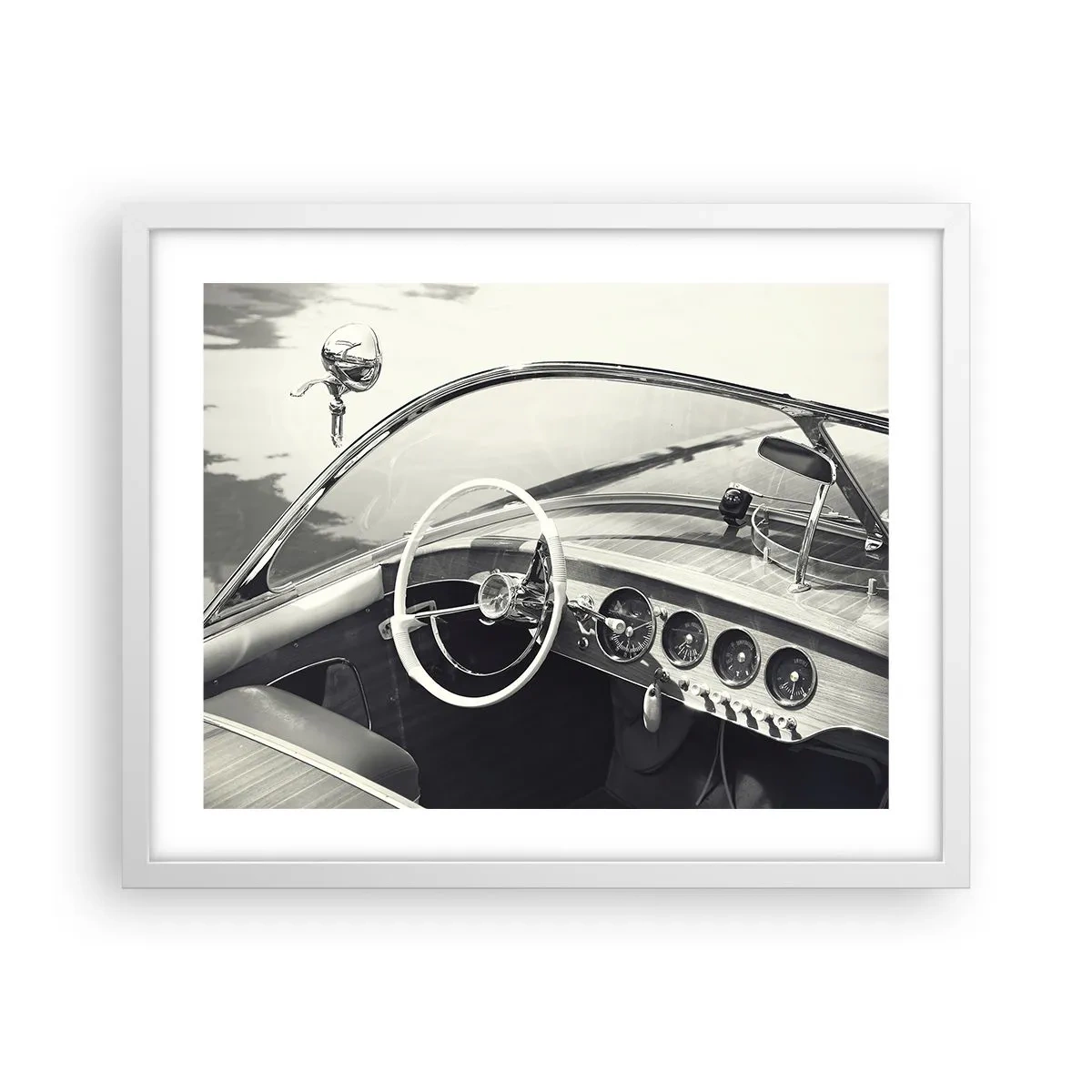 Poster in einem weißen Rahmen - Wetter für die Reichen - 50x40 cm