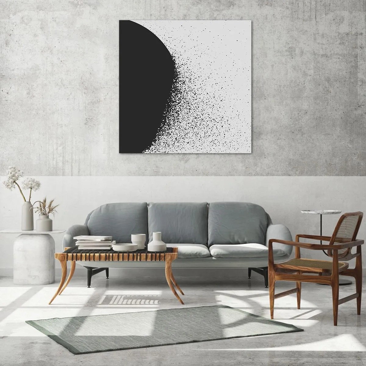 Glasbild - Bild auf glas - Bewegung von Molekülen - 60x60 cm