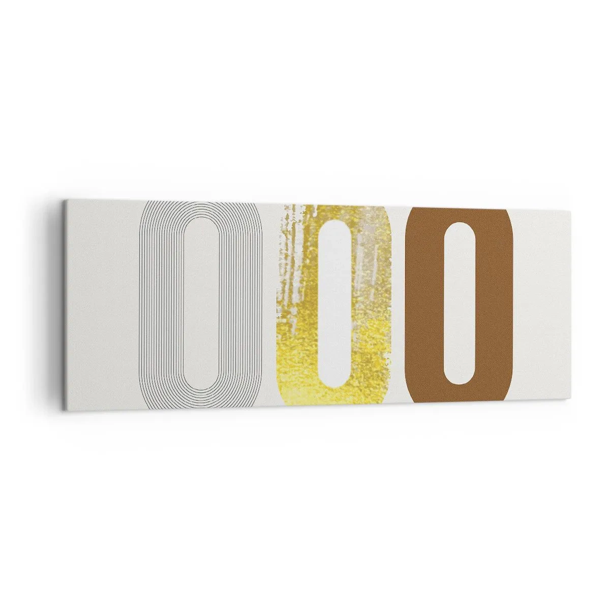 Bild auf Leinwand - Leinwandbild - Abstraktes Motiv aus drei geometrischen Formen - 140x50cm - Oooh! - Moderne Wanddekoration für Wohnzimmer und Schlafzimmer ARTTOR