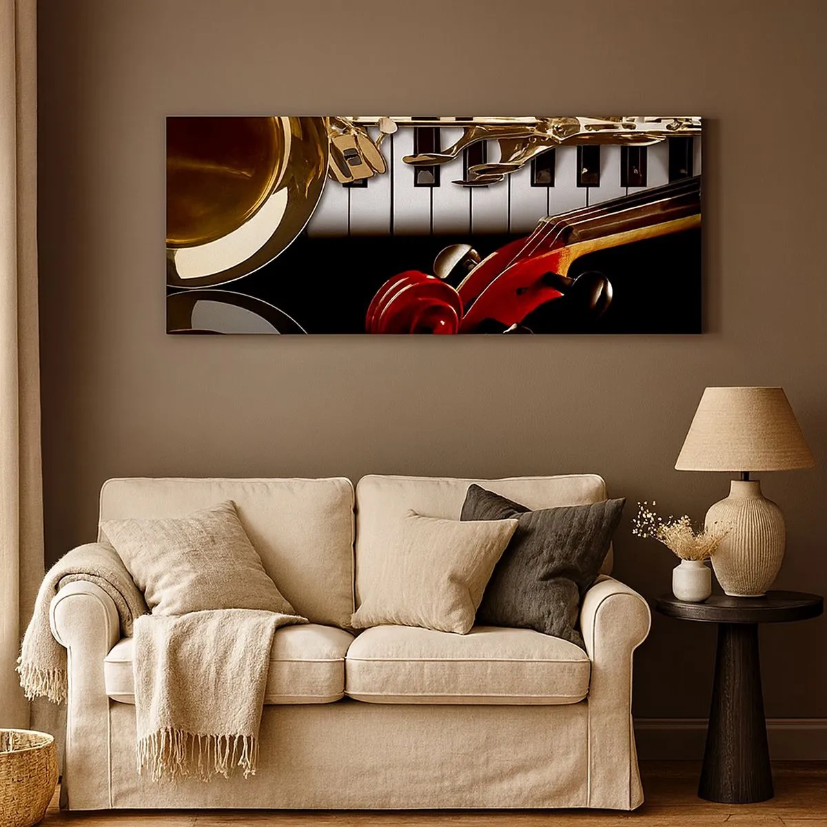 Bild auf Leinwand - Leinwandbild - Blech, Holz und Elfenbein - 100x40 cm