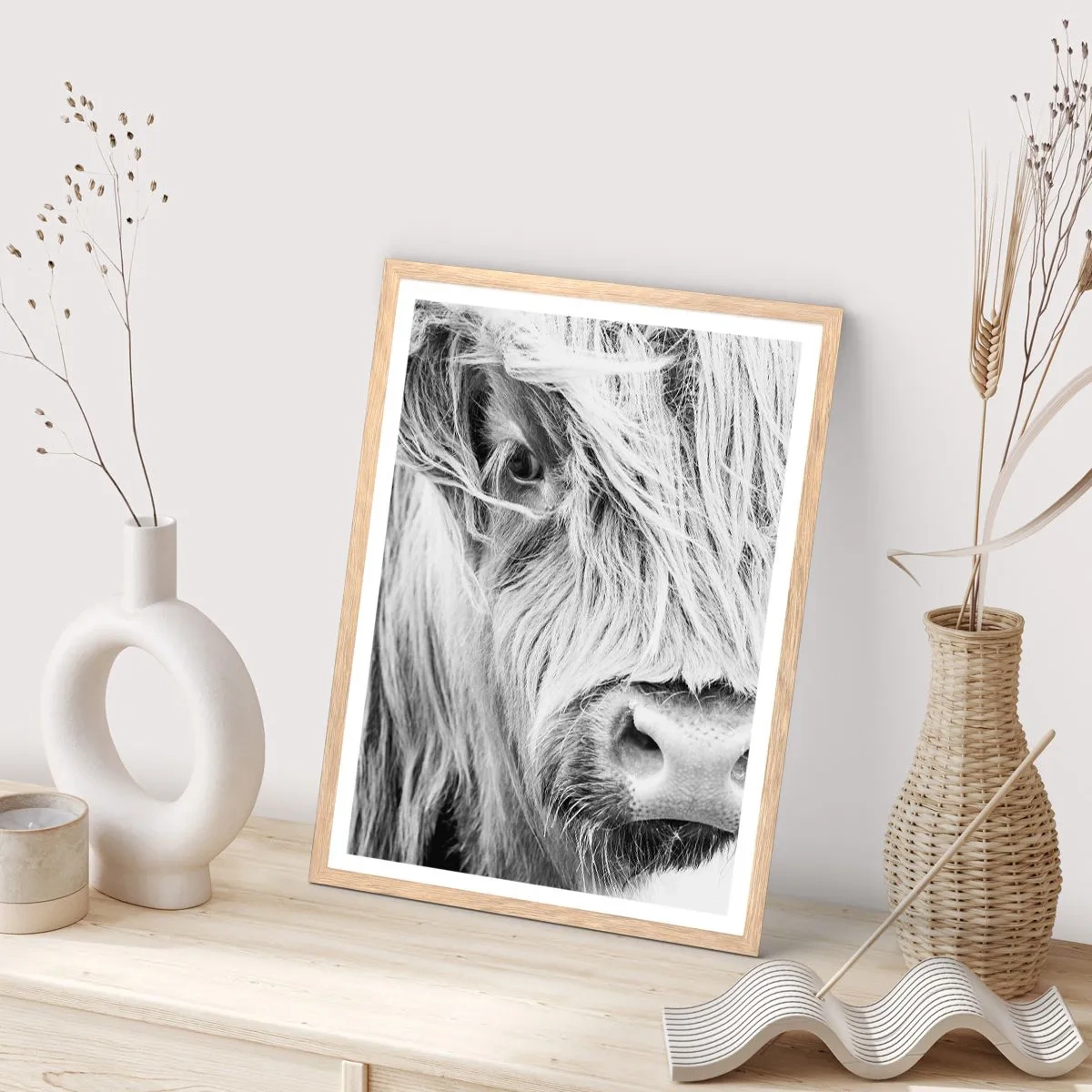 Poster in einem Rahmen aus heller Eiche - Schottische Wildheit - 50x70 cm