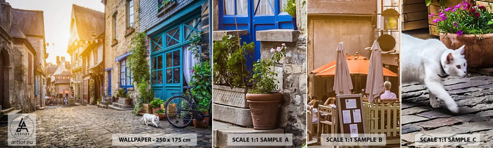 Fototapeten Muster Selbstklebend Deluxe Sticker - Der weiße Geist der Stadt - Stadt, Frankreich, Die Architektur - 100x30 cm