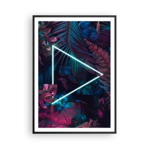 Poster in einem schwarzem Rahmen - Garten im Disco-Stil - 70x100 cm