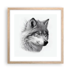 Poster in einem Rahmen aus heller Eiche - Alpha – ohne Zweifel - 40x40 cm