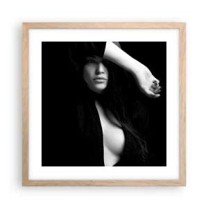 Poster in einem Rahmen aus heller Eiche - Schule der Verführung - 40x40 cm