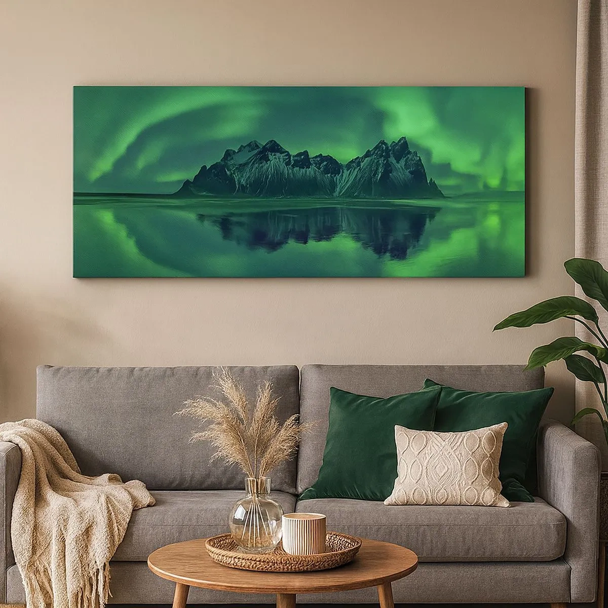 Bild auf Leinwand - Leinwandbild - In den Armen der Aurora - 100x40 cm