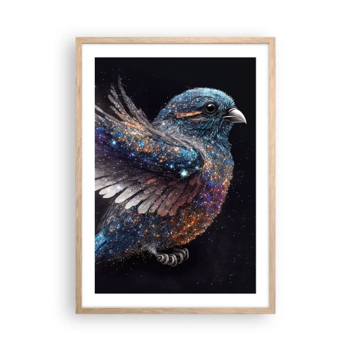Poster in einem Rahmen aus heller Eiche - Diamantsperling - 50x70 cm