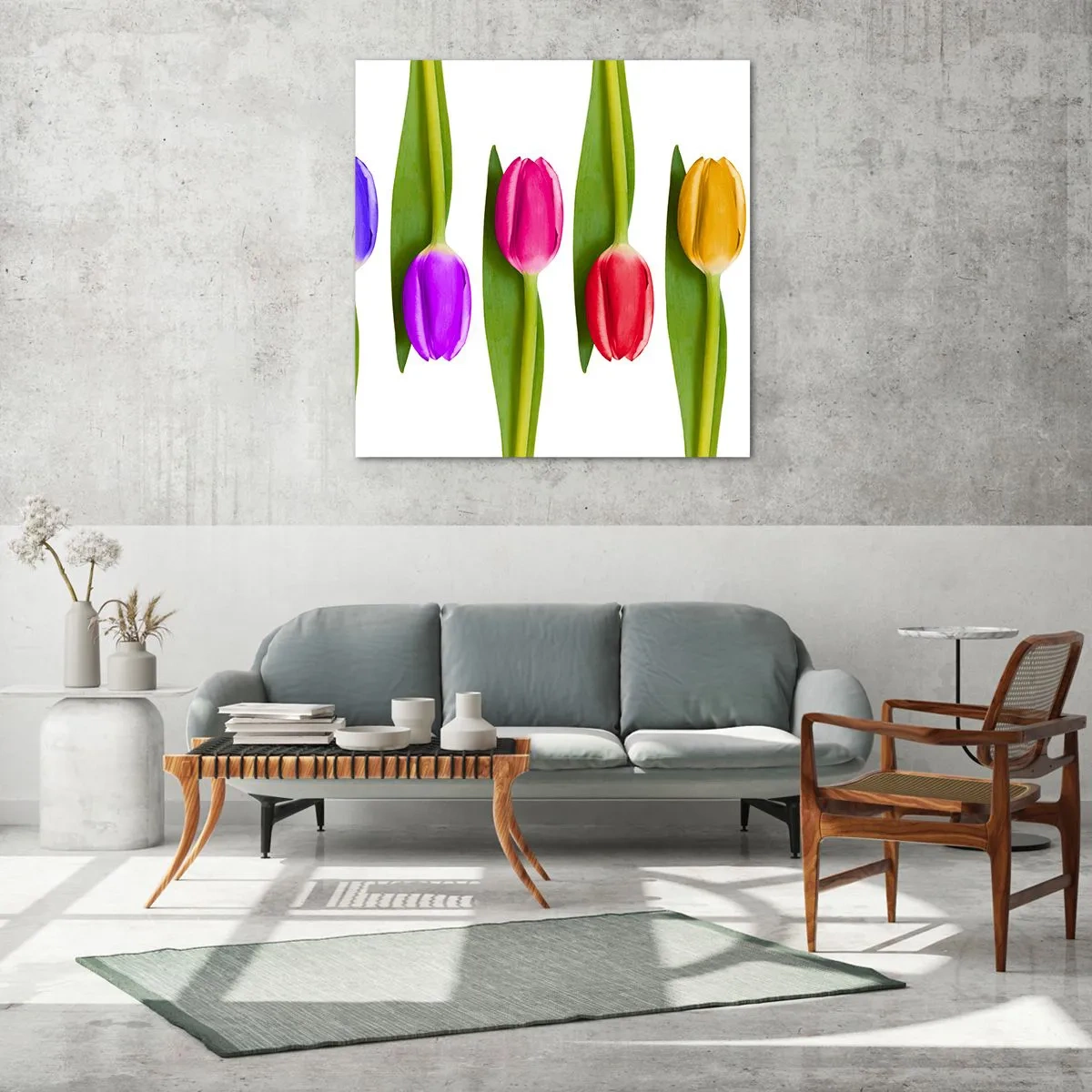 Glasbild - Bild auf glas - Regenbogenkomposition - 60x60 cm