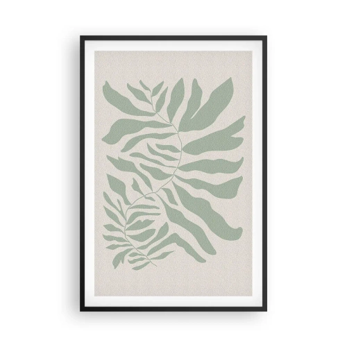 Poster in einem schwarzem Rahmen - Smaragdzweig - 61x91 cm