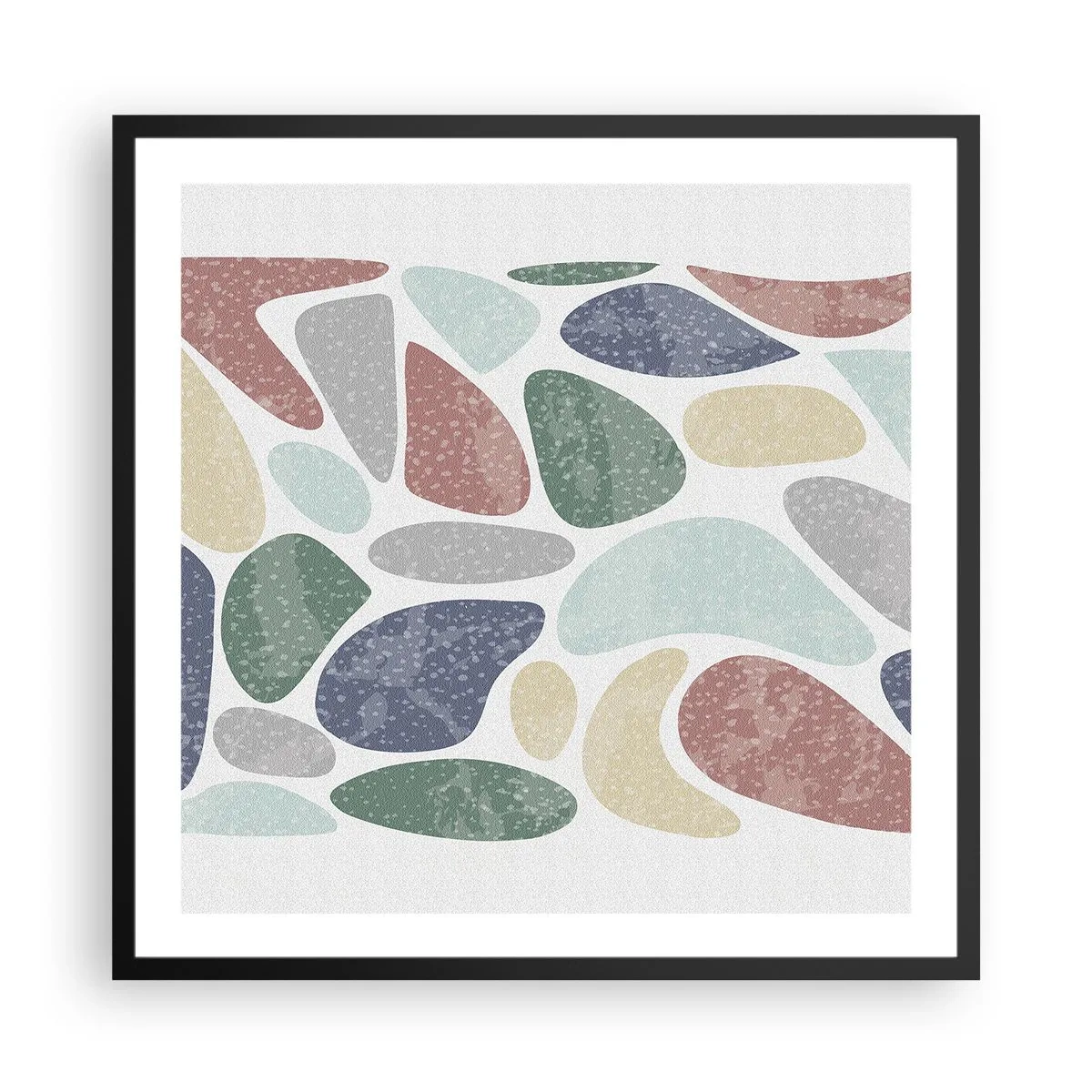 Poster in einem schwarzem Rahmen - Mosaik aus pulverförmigen Farben - 60x60 cm