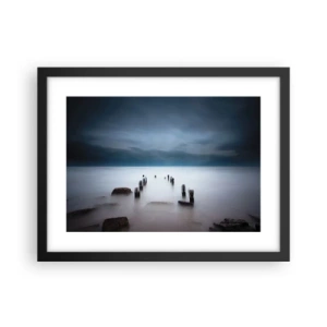 Poster in einem schwarzem Rahmen - Nachdenklicher See - 40x30 cm