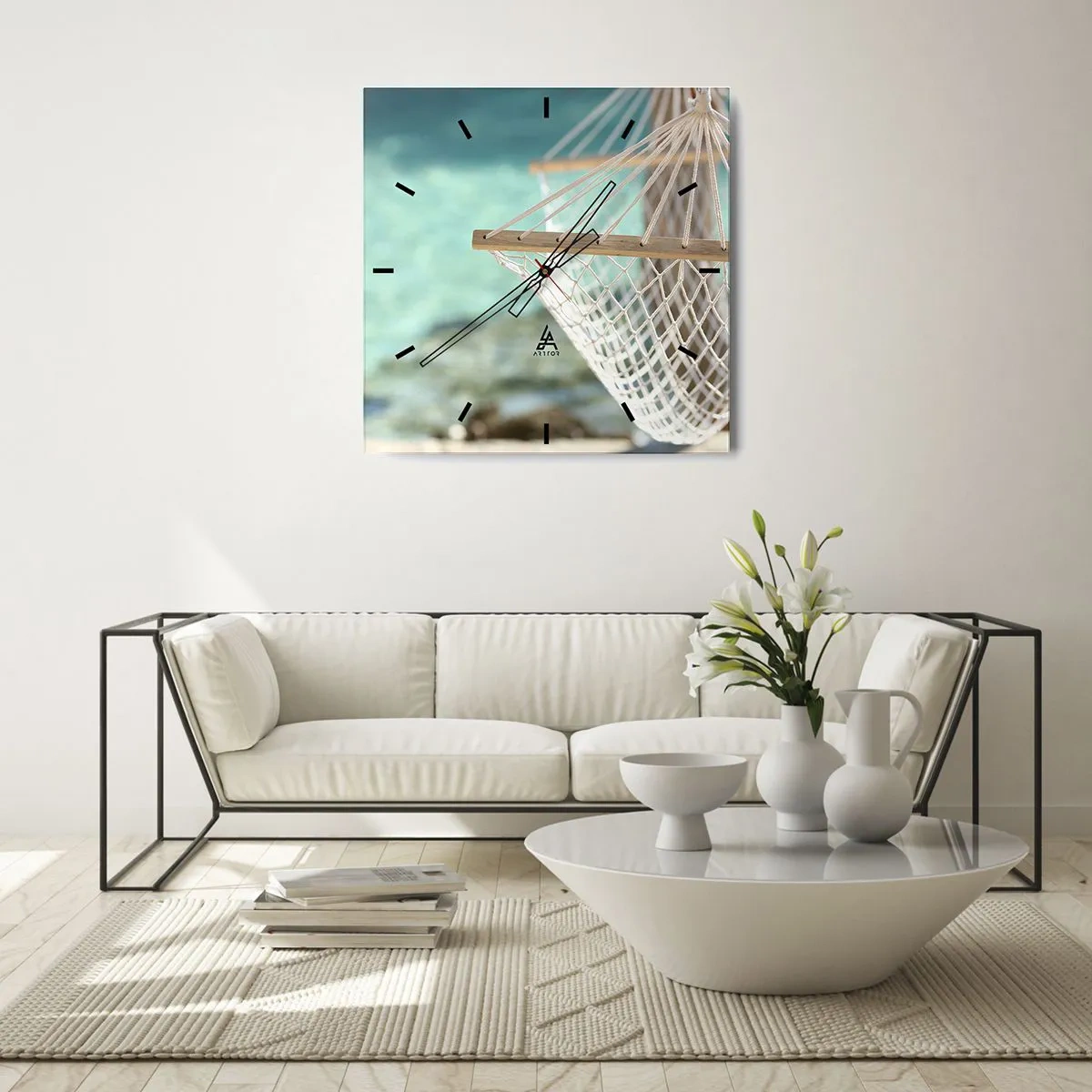 Wanduhr - Glasuhr - Zeit zum Entspannen - 30x30 cm