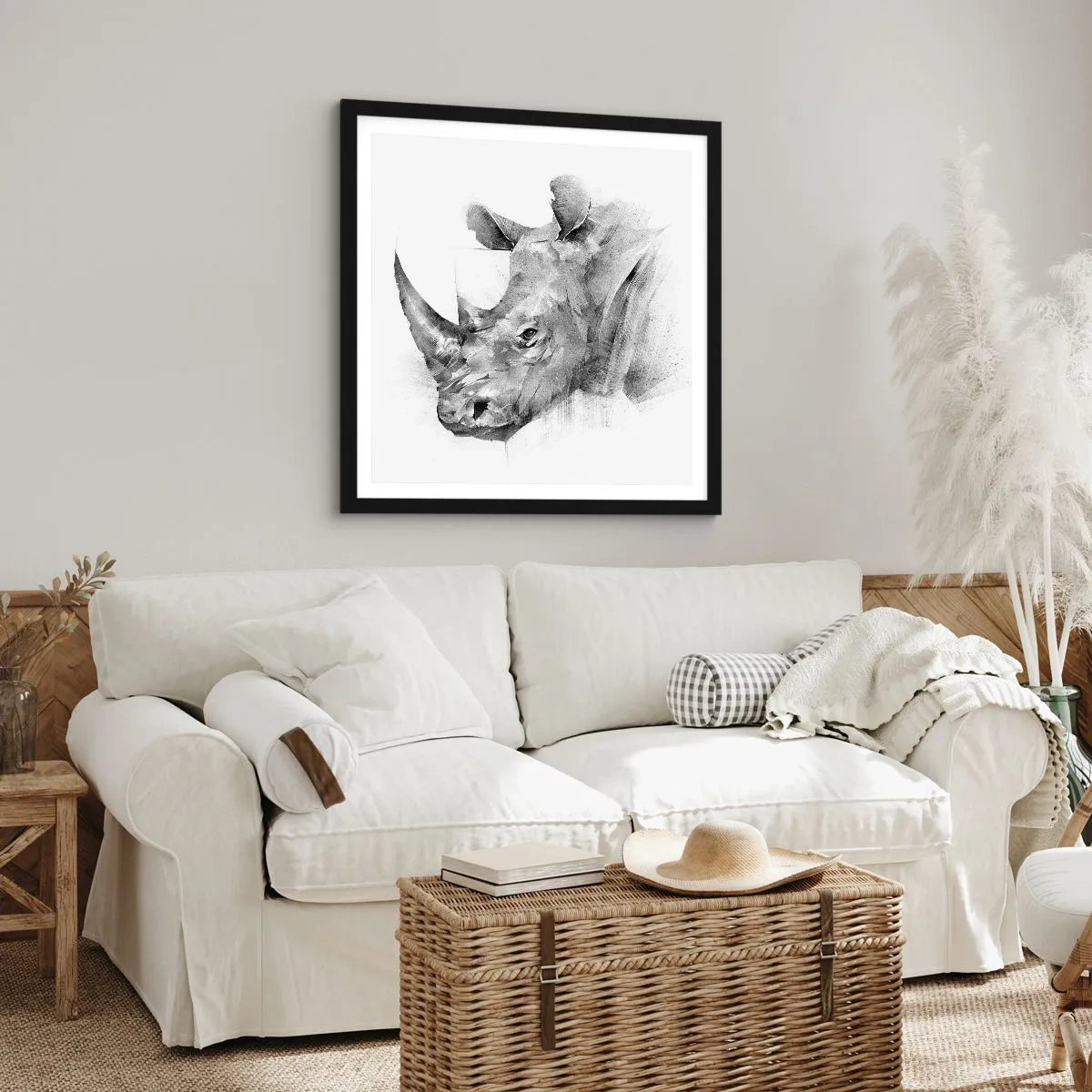 Poster in einem schwarzem Rahmen - Afrikanisches Porträt - 30x30 cm