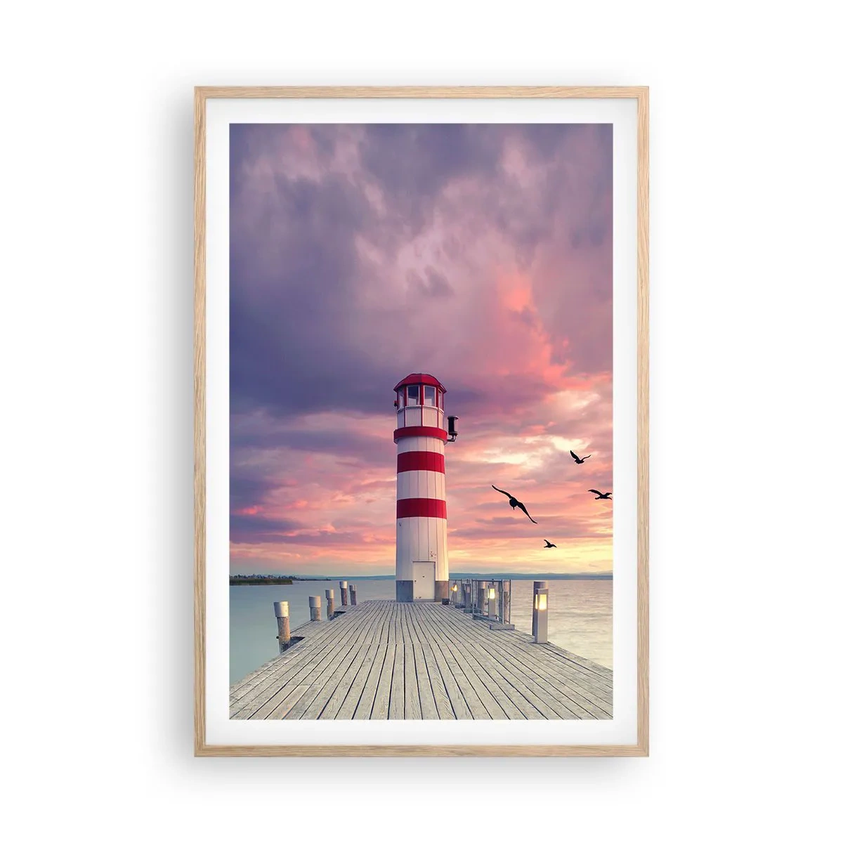 Poster in einem Rahmen aus heller Eiche - Es ist Zeit zum Hafen zu gehen - 61x91 cm