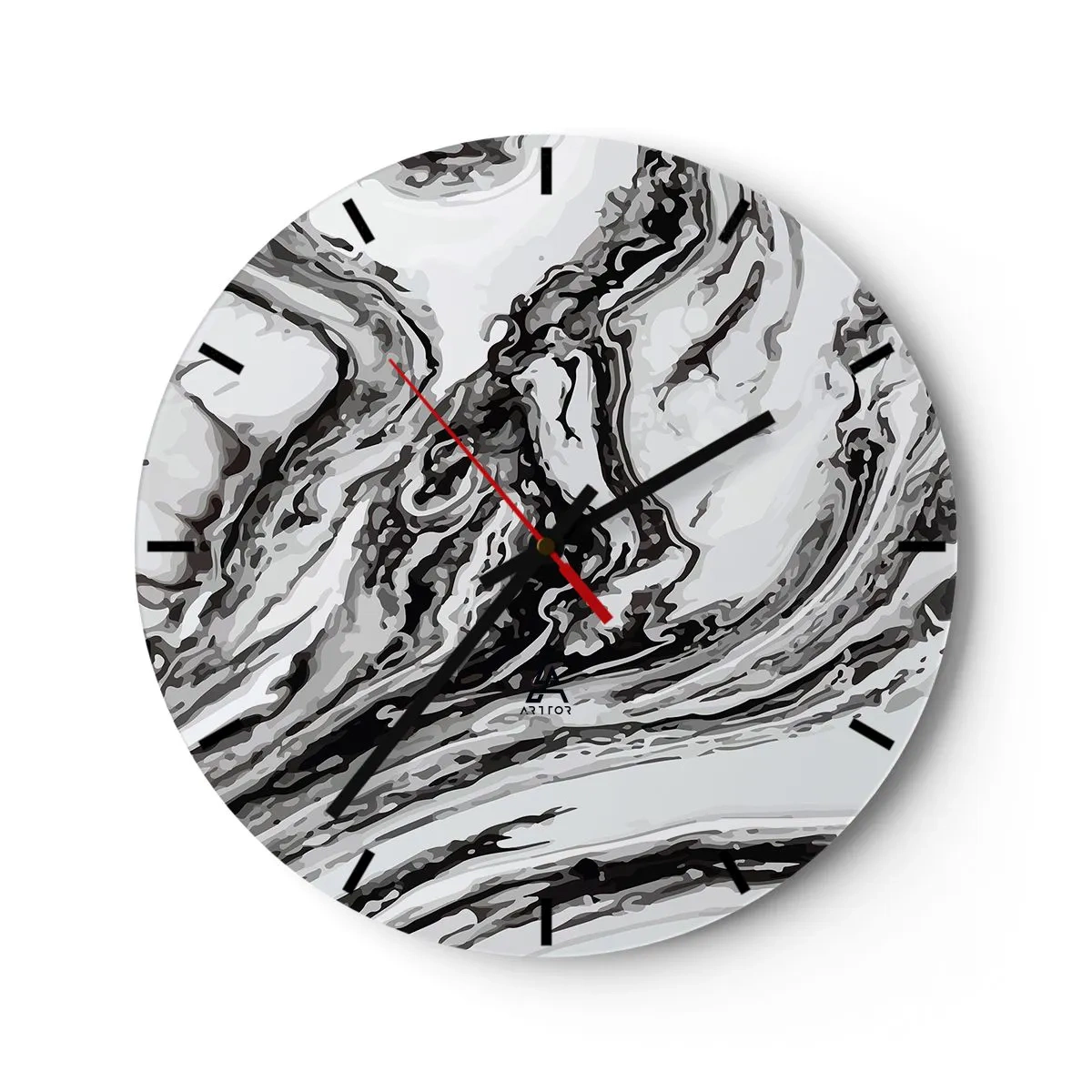 Wanduhr - Glasuhr - Am Anfang war Chaos - 40x40 cm