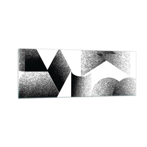 Glasbild - Bild auf glas - Geometrie bestehend aus Winkeln und ovalen Formen - 140x50cm - Winkel und Ovale - Moderne Wanddekoration für Wohnzimmer und Schlafzimmer ARTTOR