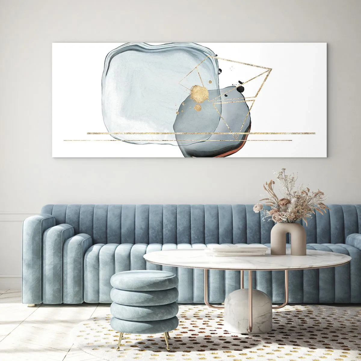 Glasbild - Bild auf glas - Eine Studie über Tropfen - 100x40 cm