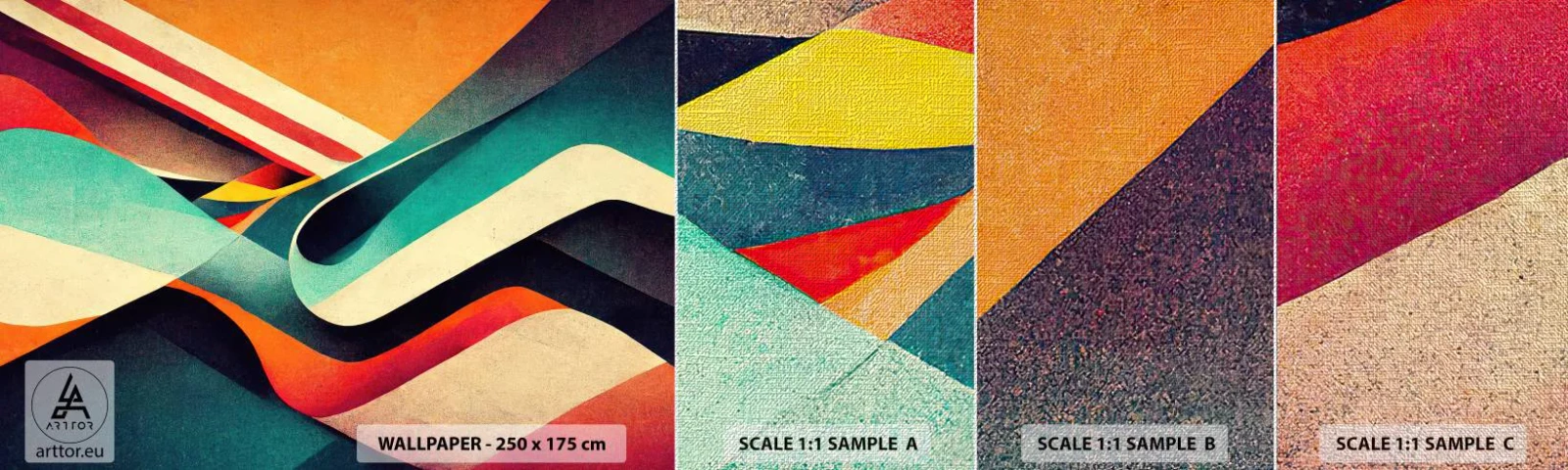 Fototapeten Muster Premium Canvas - Intensive Komposition - Abstraktion, Stück, Linien - 100x30 cm