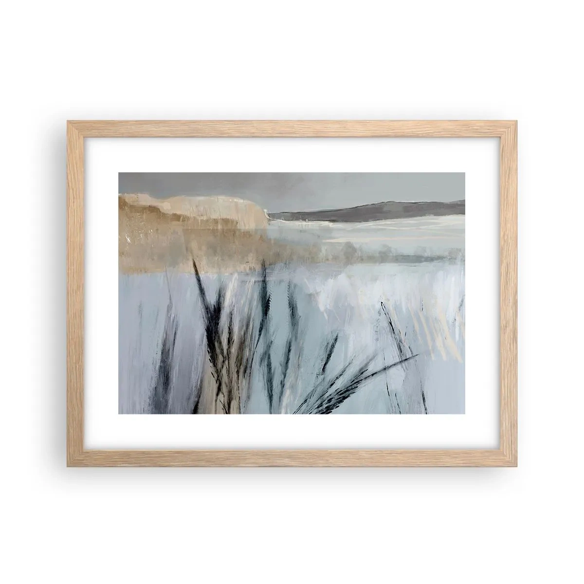 Poster in einem Rahmen aus heller Eiche - Winterfelder - 40x30 cm