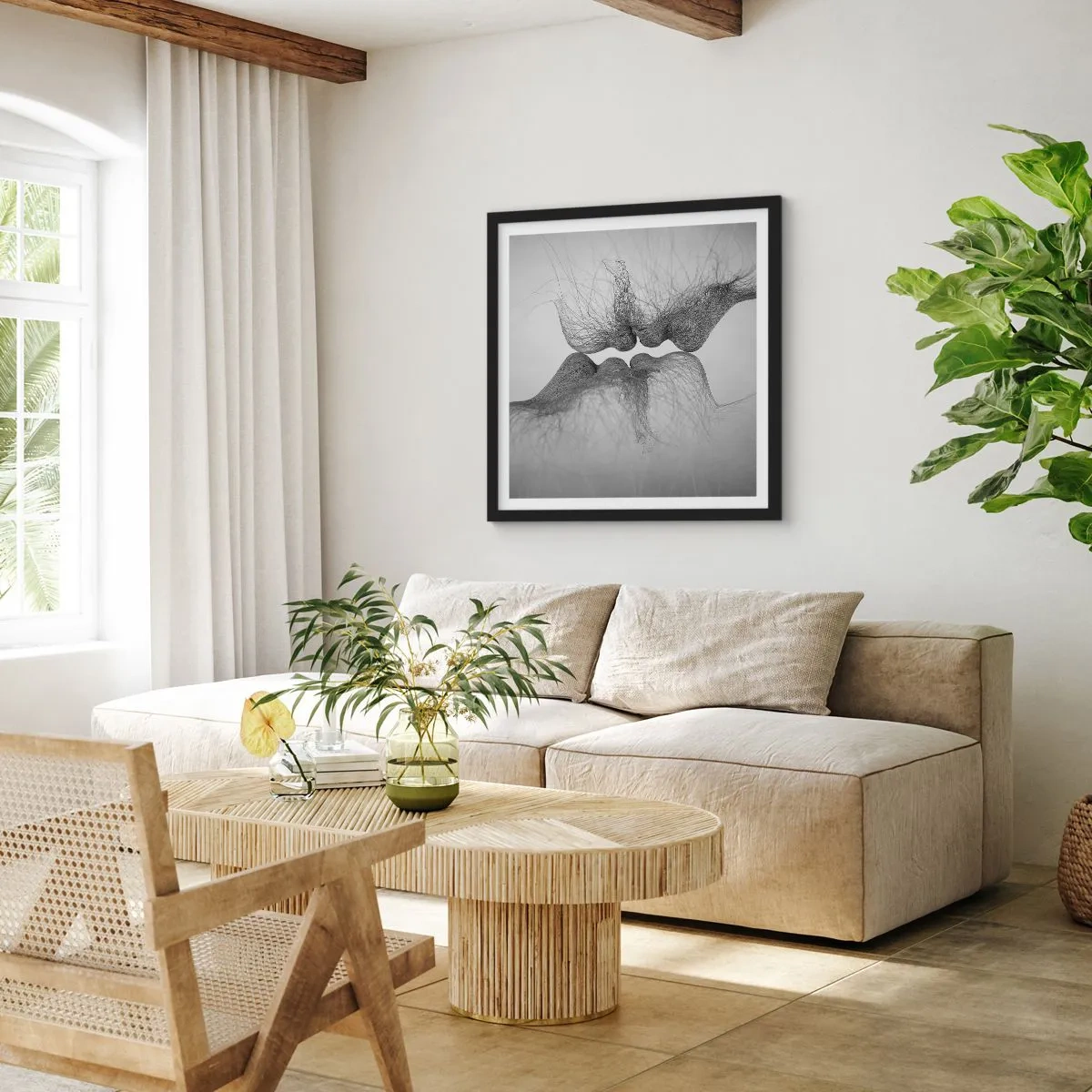 Poster in einem schwarzem Rahmen - Kuss des Windes - 30x30 cm