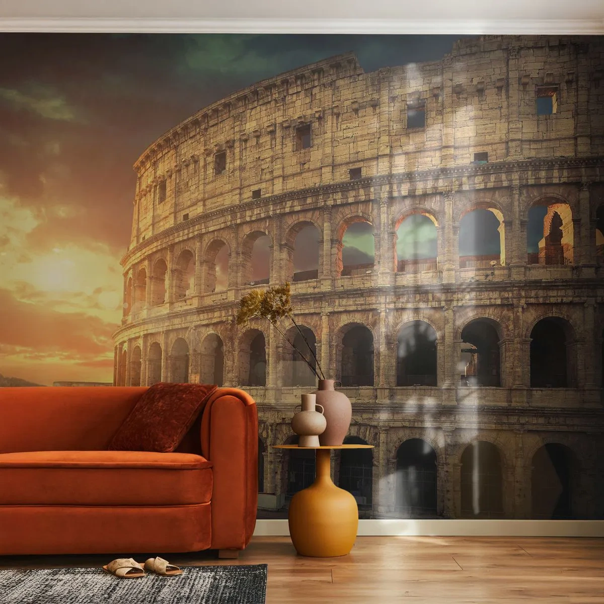 Selbstklebende Fototapete Deluxe Sticker - Ein kolossaler Eindruck - Kolosseum, Rom, Die Architektur - 400x280 cm