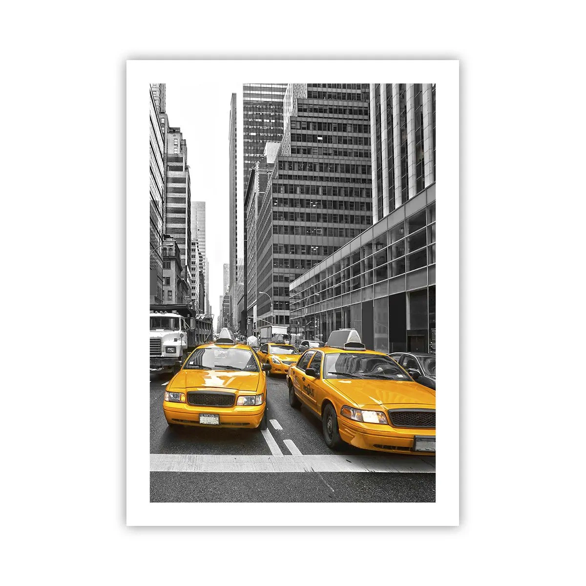 Poster - Gelbe Taxis auf den Straßen von New York - 50x70cm - Wir färben die Stadt - Moderne Wanddekoration für Wohnzimmer und Schlafzimmer ARTTOR