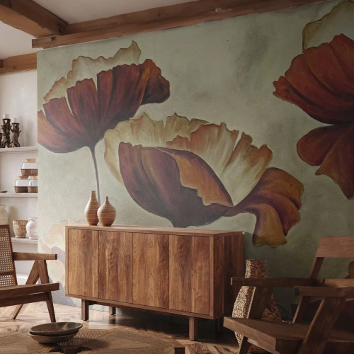 Fototapete Premium Canvas - Weideland - Abstraktion, Blume, Stück - 350x256 cm