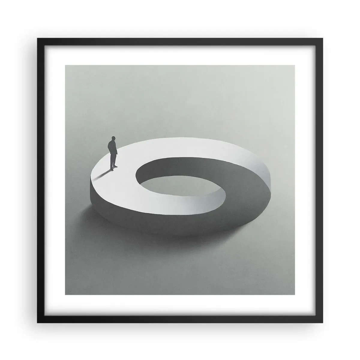 Poster in einem schwarzem Rahmen - Und wie soll man davon klug werden - 50x50 cm