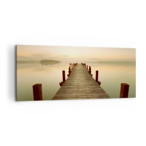 Bild auf Leinwand - Leinwandbild - Tagesanbruch, Morgendämmerung, Licht - 100x40 cm