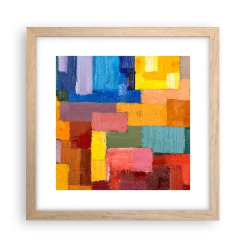 Poster in einem Rahmen aus heller Eiche - Jeder ist anders, alle bunt - 30x30 cm